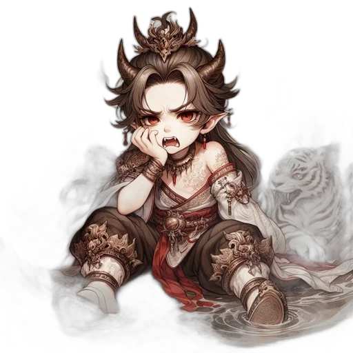 fantasy art, concept art, pixel art, anime, dark, red, earth tones, monochrome transparent PNG cut-out