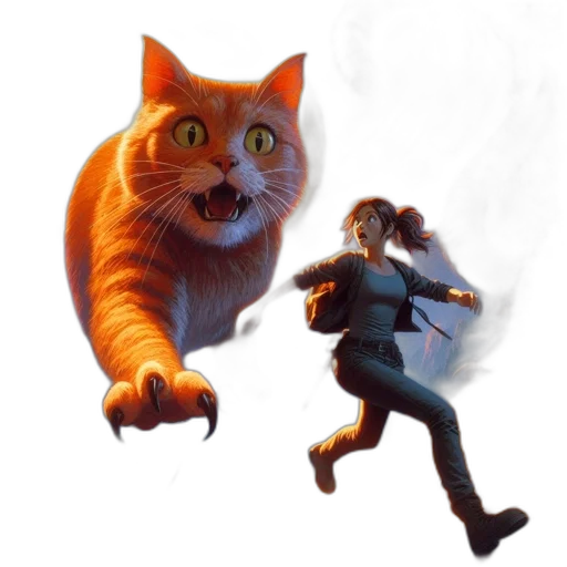 creature, animal, concept art, pixel art, fantasy art, comic book art, fire, outer space transparent PNG cut-out