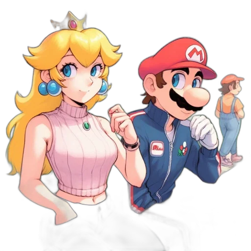 dress, hat, crown, staff, pixel art, concept art, vaporwave, watercolor transparent PNG cut-out