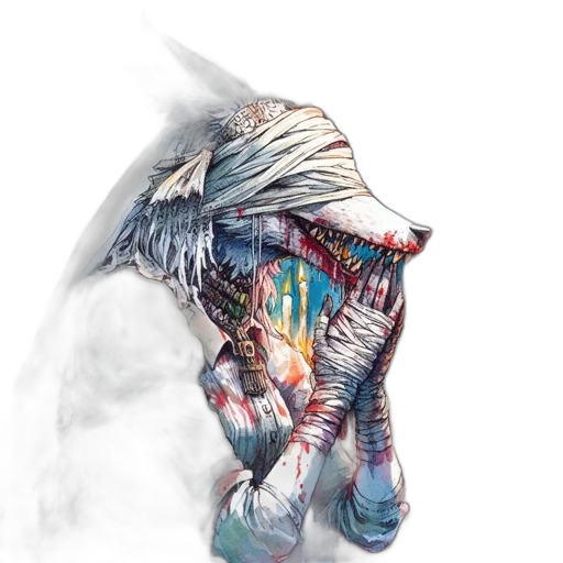 mask, dragon, creature, animal, watercolor, concept art, fantasy art, photorealistic transparent PNG cut-out