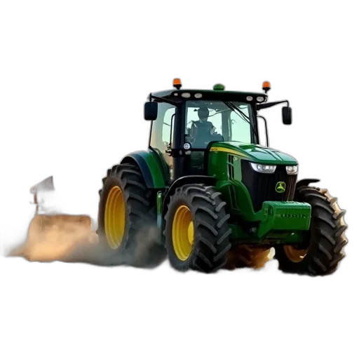 weapon, photorealistic, 3d render, concept art, fog, green, tractor, plowing transparent PNG cut-out