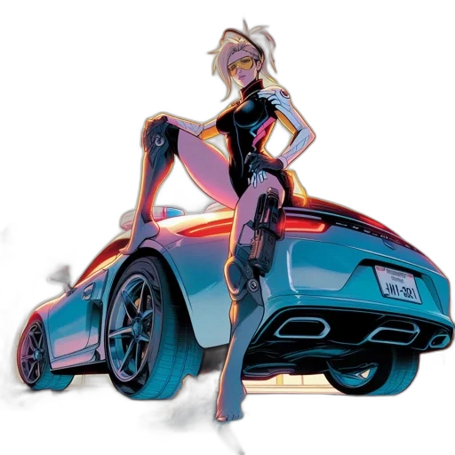 car, robot, concept art, comic book art transparent PNG cut-out