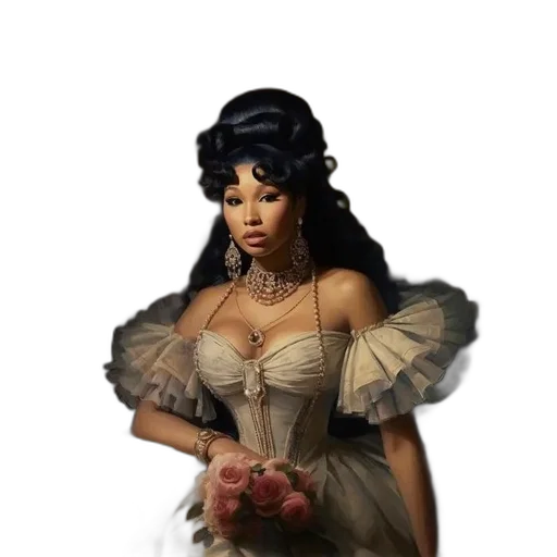 dress, crown, jewelry, fantasy art, concept art, photorealistic, pixel art, dark transparent PNG cut-out