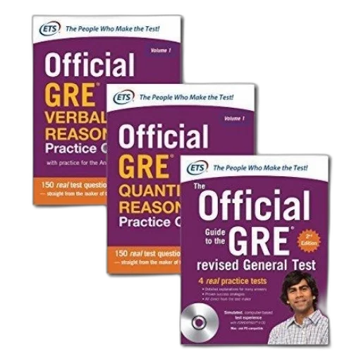 three, official, gre, study, materials, ets, including, practice transparent PNG cut-out