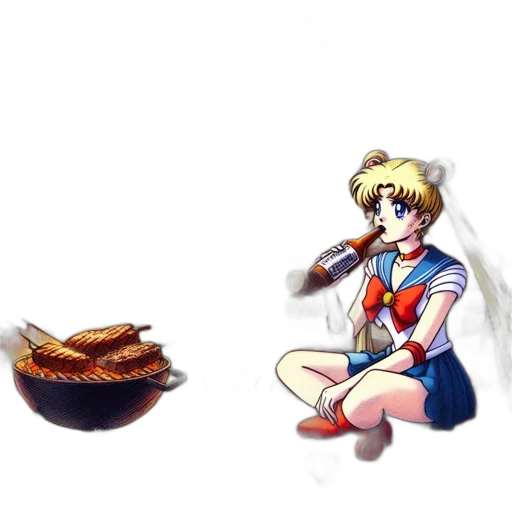 food, weapon, shoes, creature, pixel art, concept art, anime, vaporwave transparent PNG cut-out