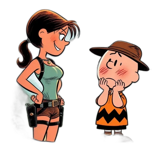 hat, cartoon, concept art, comic book art, 3d render, earth tones, two, iconic transparent PNG cut-out