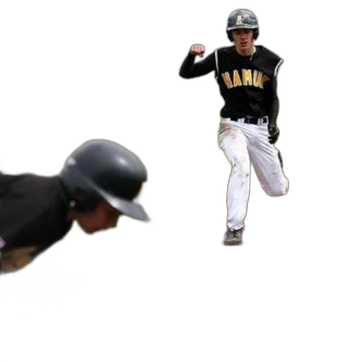 animal, baseball, player, black, yellow, uniform, running, towards transparent PNG cut-out