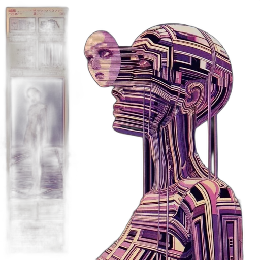 robot, face, mask, dress, concept art, 3d render, fantasy art, cyberpunk transparent PNG cut-out