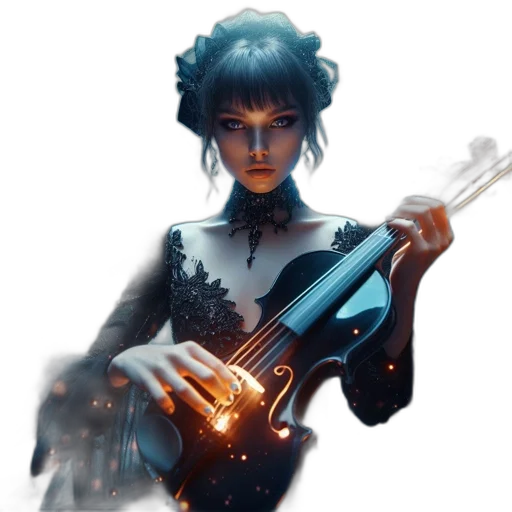 staff, concept art, fantasy art, comic book art, 3d render, blue, woman, gothic transparent PNG cut-out