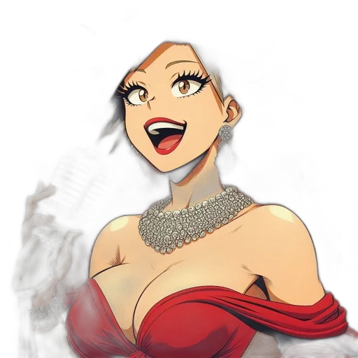 dress, jewelry, crown, face, concept art, cartoon, fantasy art, comic book art transparent PNG cut-out
