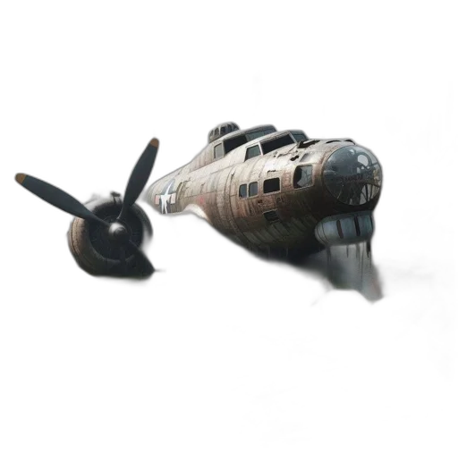 weapon, 3d render, concept art, photorealistic, outer space, vintage, airplane, lies transparent PNG cut-out