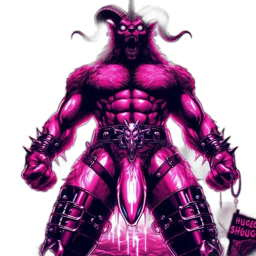creature, concept art, comic book art, fantasy art, cyberpunk, dark, red, imposing transparent PNG cut-out