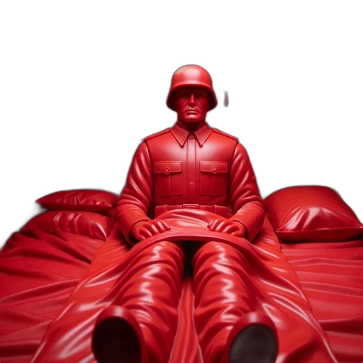 robot, furniture, jacket, creature, concept art, 3d render, red, intricately transparent PNG cut-out