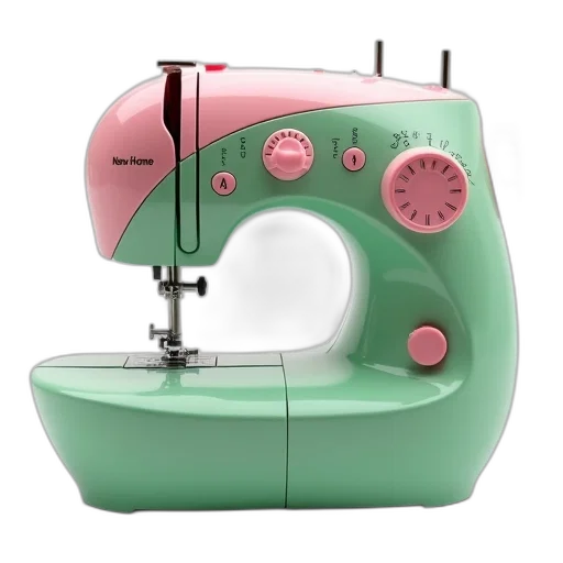 furniture, green, pink, sewing, machine, white, brand, name transparent PNG cut-out