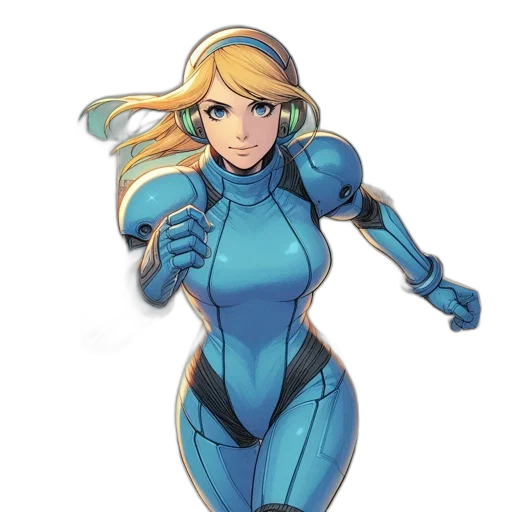 robot, comic book art, concept art, cartoon, anime, blue, futuristic, cityscape transparent PNG cut-out