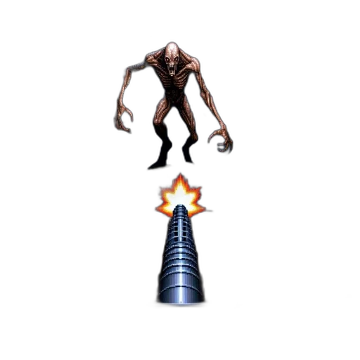 creature, weapon, staff, animal, concept art, pixel art, 3d render, fantasy art transparent PNG cut-out