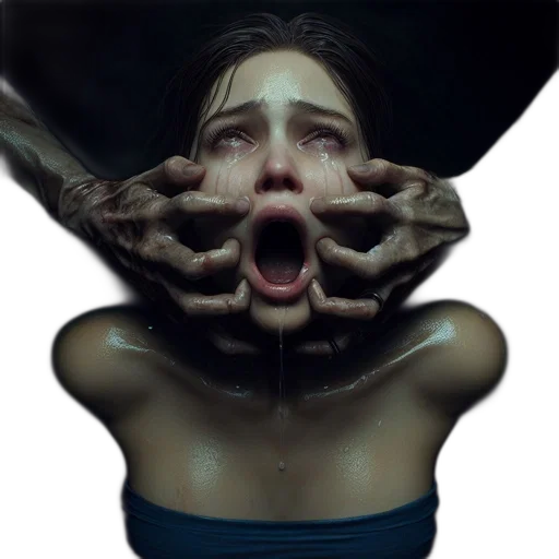 face, mask, creature, concept art, photorealistic, 3d render, pixel art, underwater transparent PNG cut-out