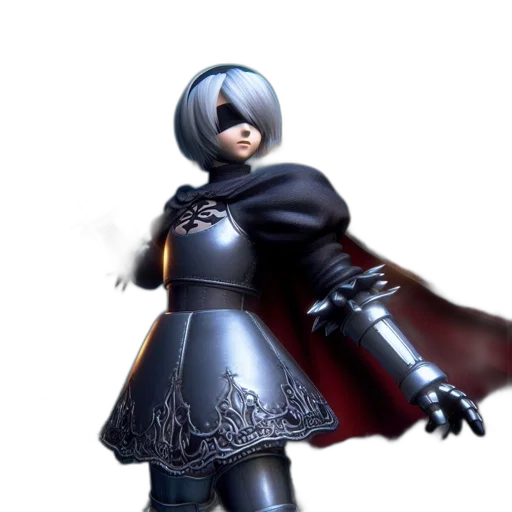 sword, weapon, 3d render, concept art, monochrome, dark, armored, female transparent PNG cut-out