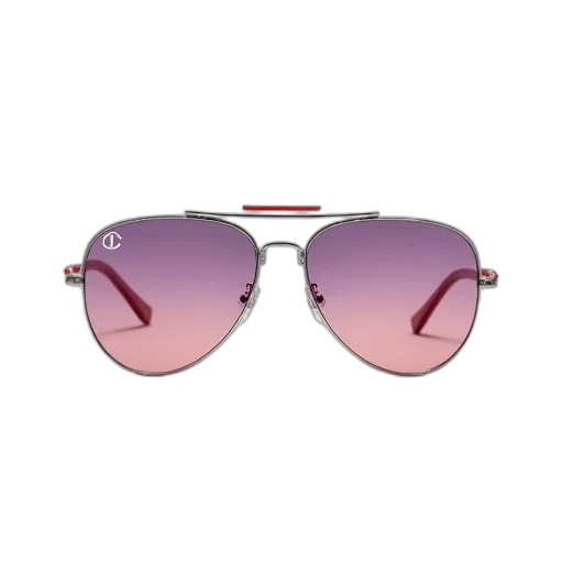 pair, sunglasses, silver, frame, red, temples, lenses, gradient transparent PNG cut-out