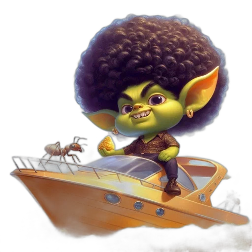 creature, car, concept art, fantasy art, 3d render, photorealistic, underwater, outer space transparent PNG cut-out