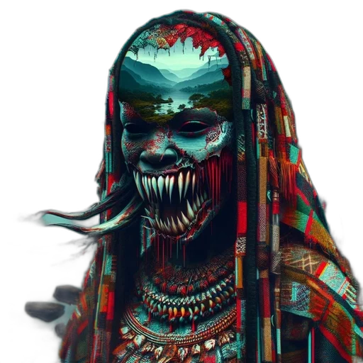 mask, face, creature, jewelry, concept art, fantasy art, 3d render, cyberpunk transparent PNG cut-out