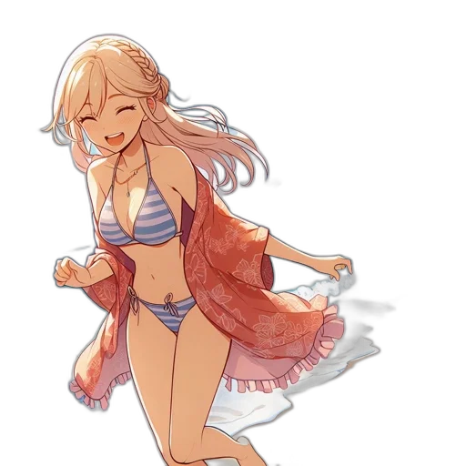 dress, watercolor, concept art, anime, pixel art, beach, underwater, pastel transparent PNG cut-out