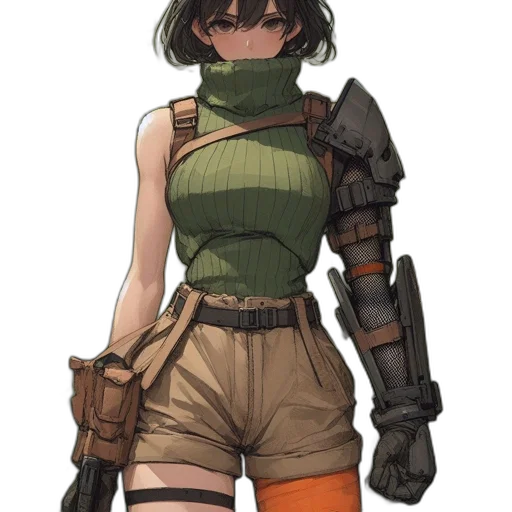 weapon, staff, jacket, sword, concept art, fantasy art, pixel art, anime transparent PNG cut-out