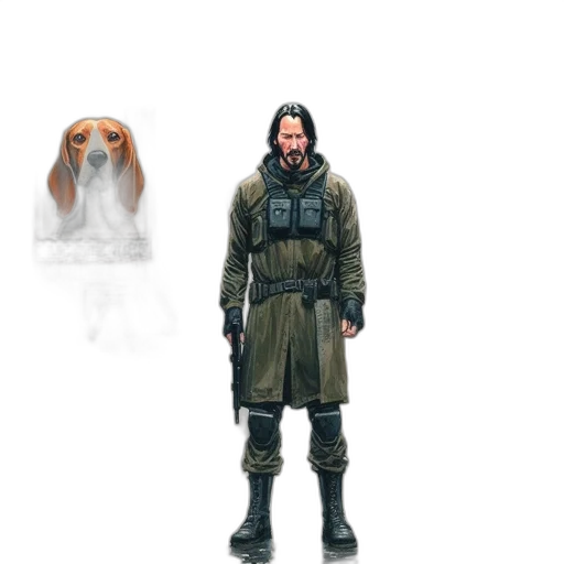 jacket, animal, creature, concept art, pixel art, photorealistic, fantasy art, fog transparent PNG cut-out