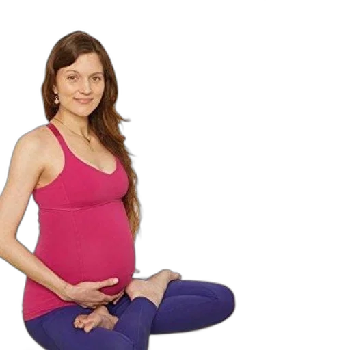 book, cover, featuring, pregnant, woman, yoga, attire, titled transparent PNG cut-out