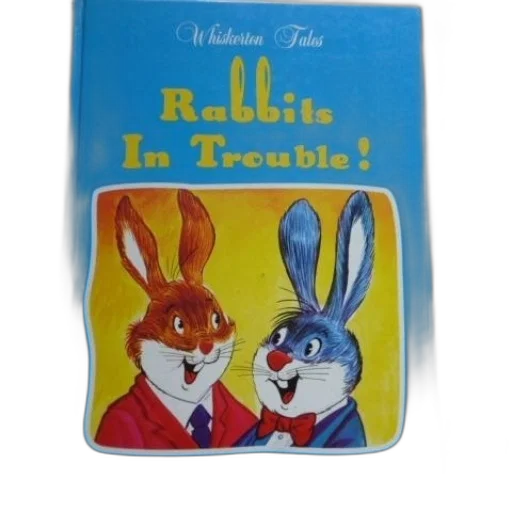 book, titled, rabbits, trouble, features, two, cartoon, cover transparent PNG cut-out