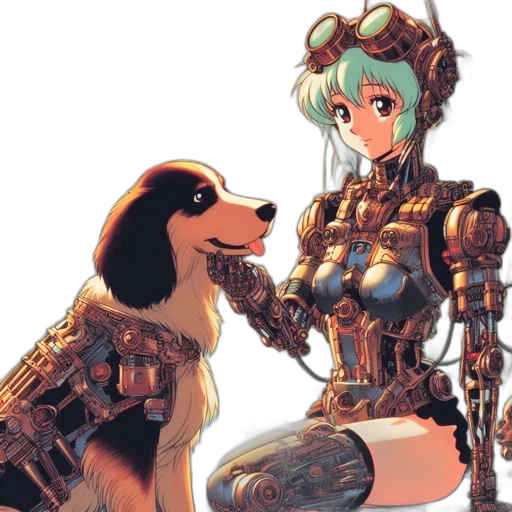 robot, animal, weapon, creature, concept art, cyberpunk, anime, fantasy art transparent PNG cut-out