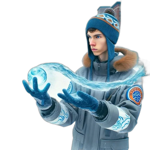 jacket, hat, staff, creature, concept art, 3d render, fantasy art, outer space transparent PNG cut-out