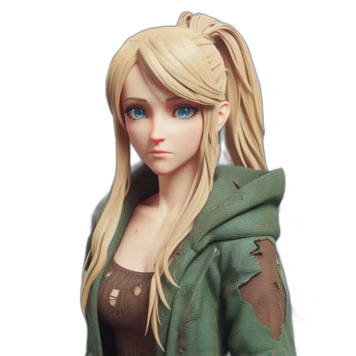 jacket, 3d render, concept art, fantasy art, photorealistic, green, earth tones, neutral transparent PNG cut-out
