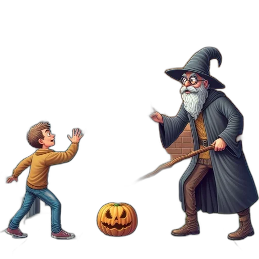 concept art, pixel art, fantasy art, comic book art, fire, fog, halloween, pairk transparent PNG cut-out