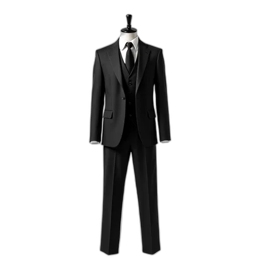 jacket, staff, monochrome, mannequin, dressed, black, formal, suit transparent PNG cut-out