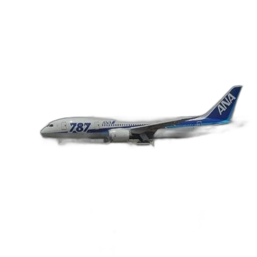 animal, 3d render, photorealistic, white, airplane, blue, accents, ana transparent PNG cut-out