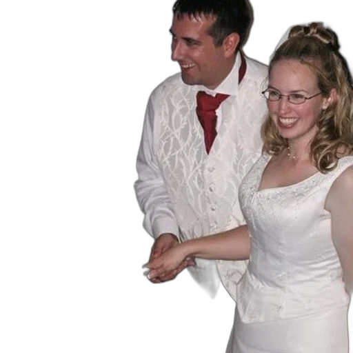 dress, staff, jacket, bride, groom, cut, into, their transparent PNG cut-out