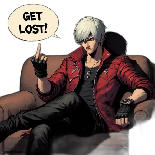 jacket, concept art, comic book art, pixel art, animated, character, white, hair transparent PNG cut-out