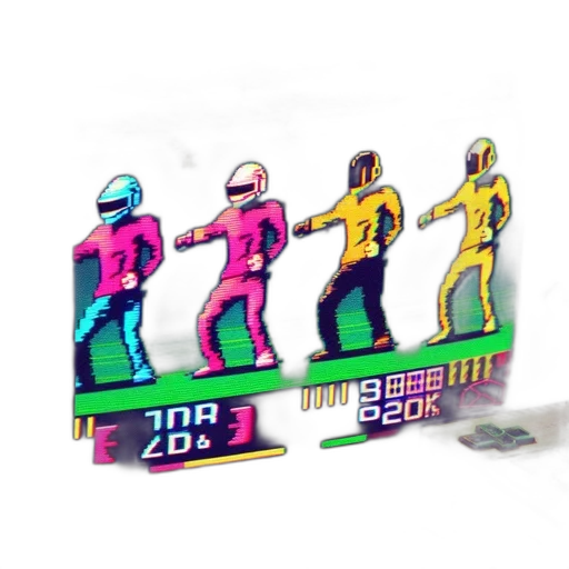 pixel art, vaporwave, concept art, 3d render, neon, pastel, colorful, old-time transparent PNG cut-out