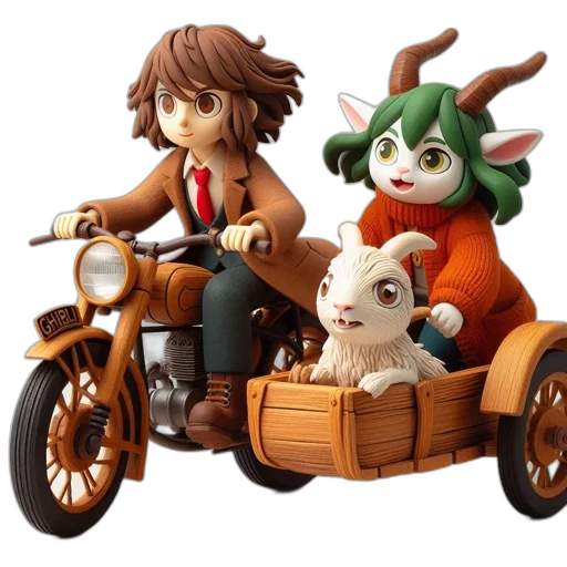 car, concept art, 3d render, pixel art, fantasy art, three, characters, one transparent PNG cut-out