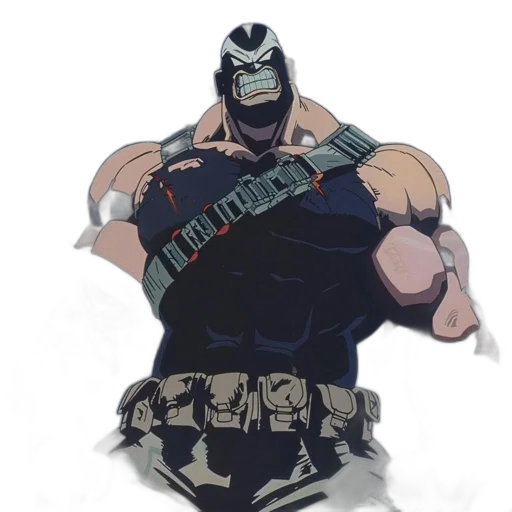 weapon, mask, concept art, comic book art, anime, cartoon, muscular, animated transparent PNG cut-out