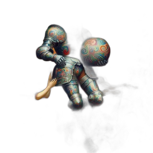 robot, mask, creature, weapon, 3d render, concept art, pixel art, fantasy art transparent PNG cut-out