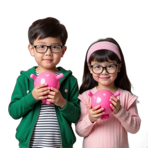 3d render, photorealistic, young, boy, girl, standing, side, both transparent PNG cut-out