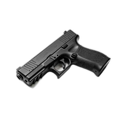 weapon, black, modern-looking, handgun, sleek, design, silver, trigger transparent PNG cut-out