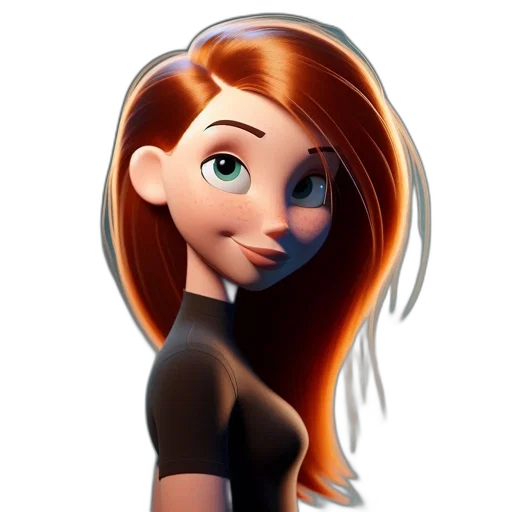 staff, hair, face, dress, cartoon, 3d render, photorealistic, concept art transparent PNG cut-out