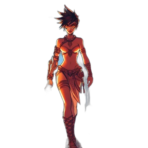 dress, staff, concept art, comic book art, fantasy art, pixel art, fire, red transparent PNG cut-out