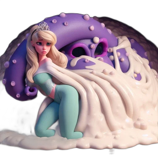 food, 3d render, concept art, outer space, snow, pastel, animated, female transparent PNG cut-out