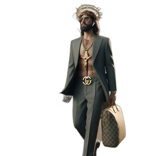 concept art, 3d render, fantasy art, photorealistic, earth tones, man, suit, crown transparent PNG cut-out