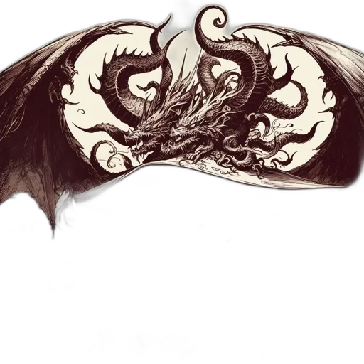 dragon, mask, crown, creature, fantasy art, concept art, comic book art, watercolor transparent PNG cut-out