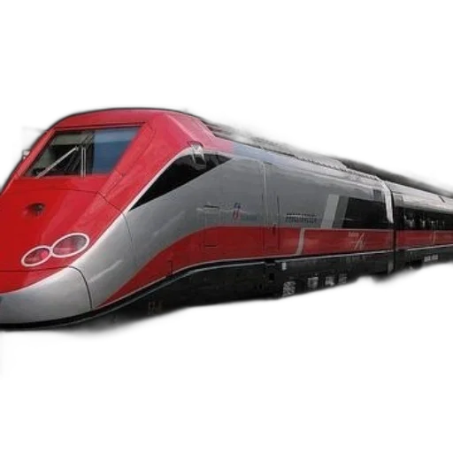 weapon, 3d render, photorealistic, sleek, modern, train, red, silver transparent PNG cut-out